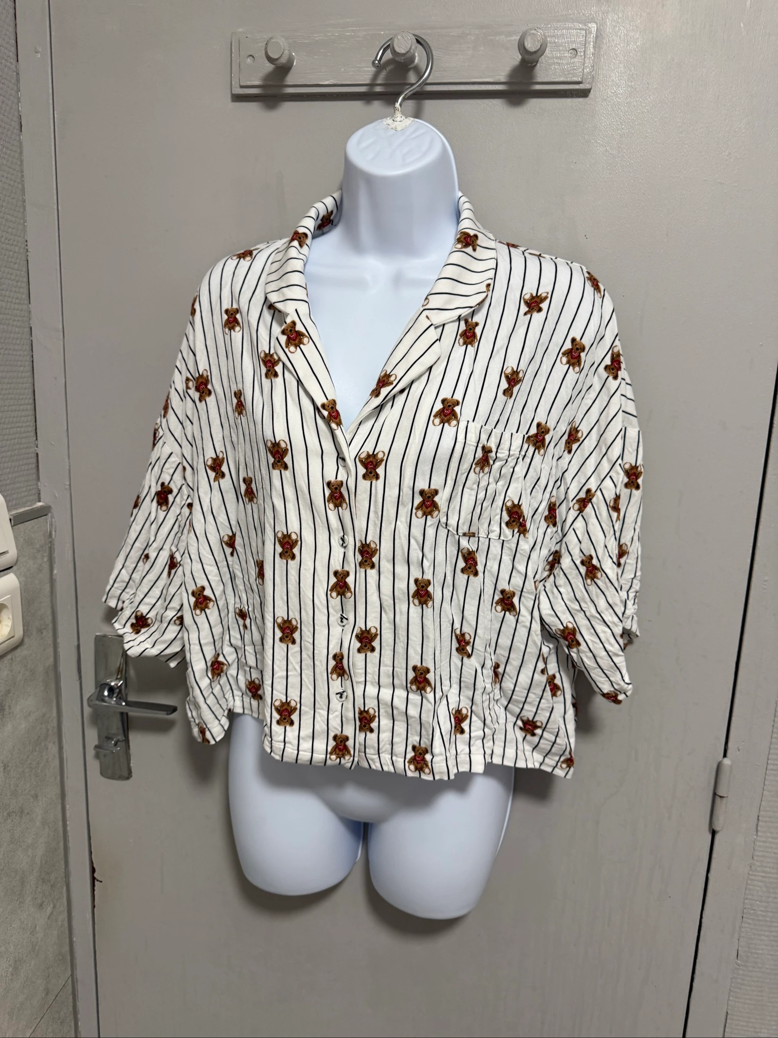 Haut de pyjama lulu castagnette noir et blanc taille XL